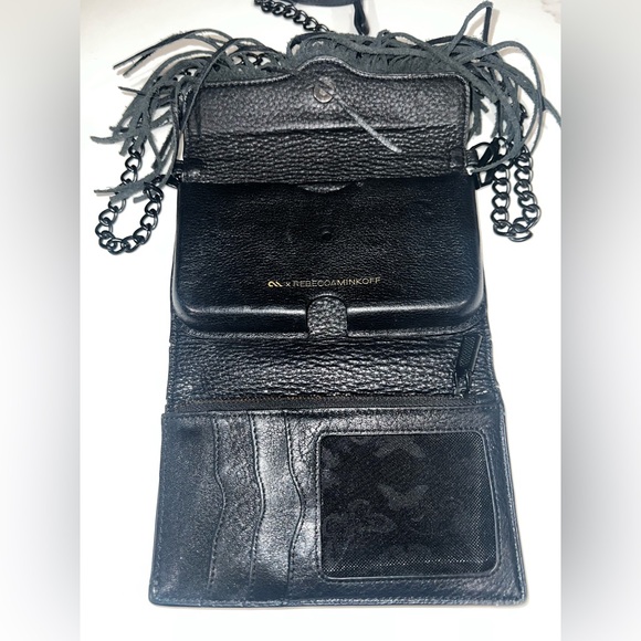 Rebecca Minkoff Black Fringe Leather Crossbody Bag or Clutch - Picture 5 of 9
